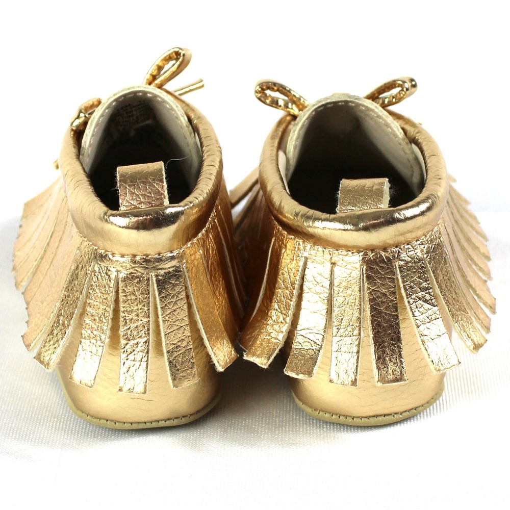 Old Navy Gold Moccasins Size 6-12 Months - Picture 5 of 8